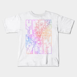 Yerevan, Armenia City Map Typography - Colorful Kids T-Shirt